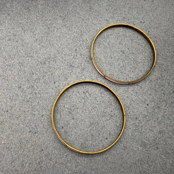 MOP Bangle Bracelet Lot As Is Gold White Pink Retro BoHo Mother Of Pearl - Picture 3 of 4